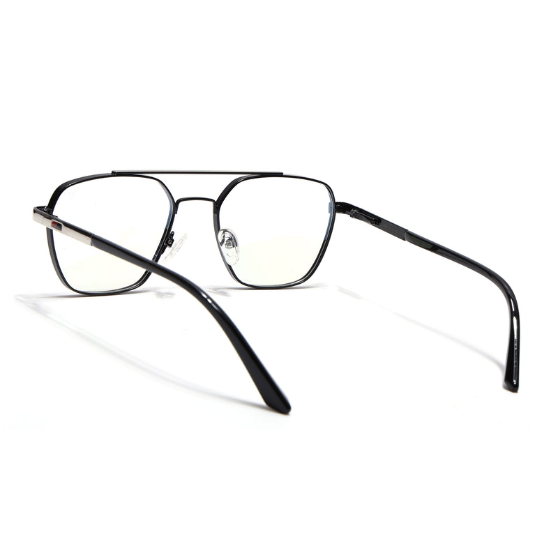 Voyage Silverline Shine Black & Silver Wayfarer Eyeglasses for Men & Women (6802MG5351-C3)