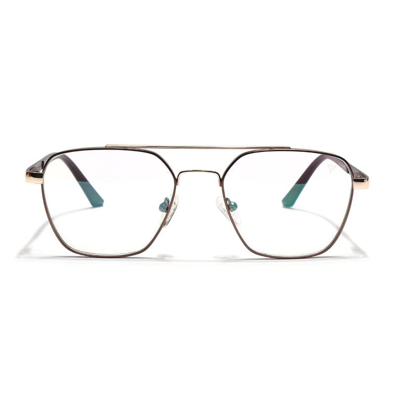 Voyage Silverline Golden Wayfarer Eyeglasses for Men & Women (6802MG5352-C4)
