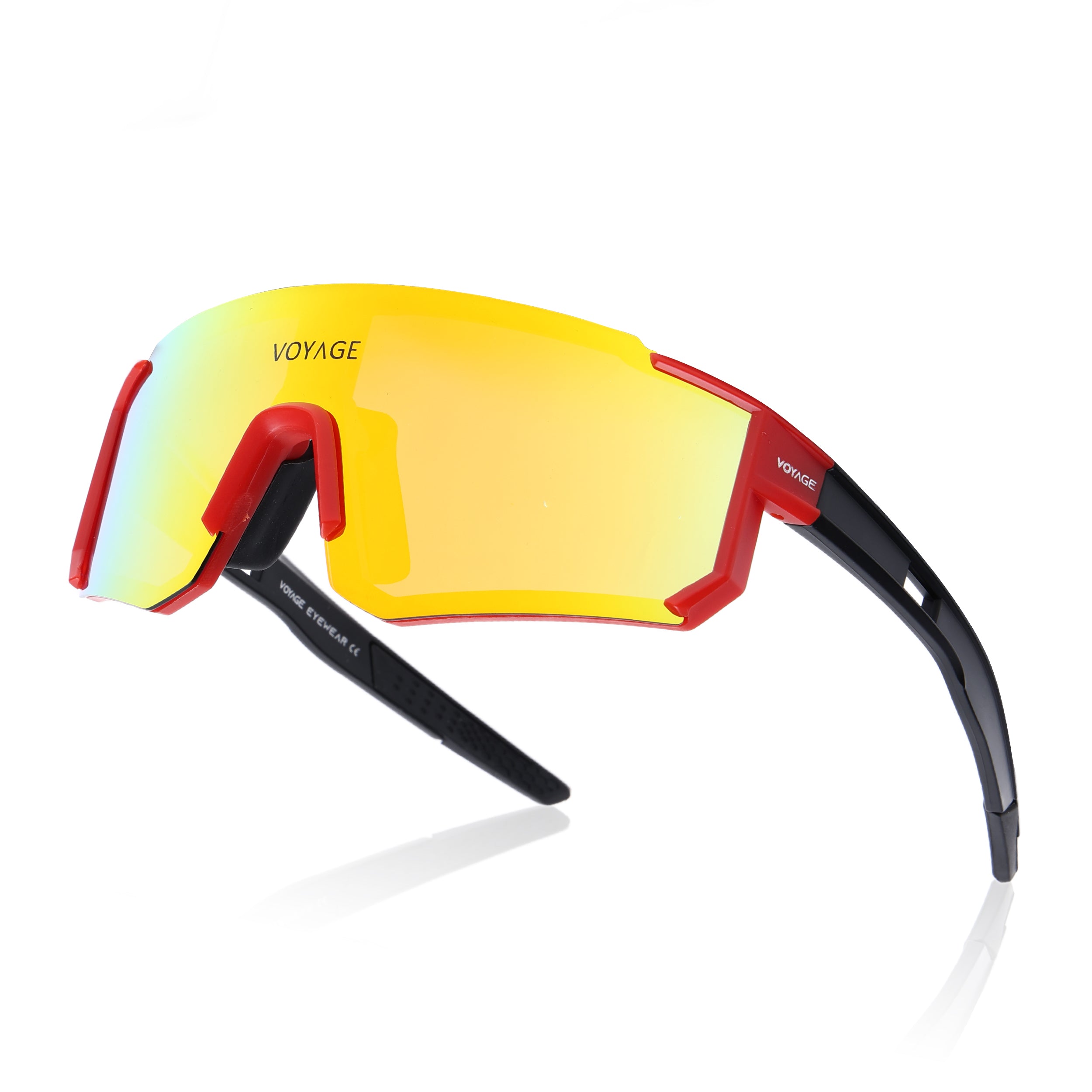 Drift Polarized Sunglasses (Multicolor Lens | Red Frame - PMG5597)