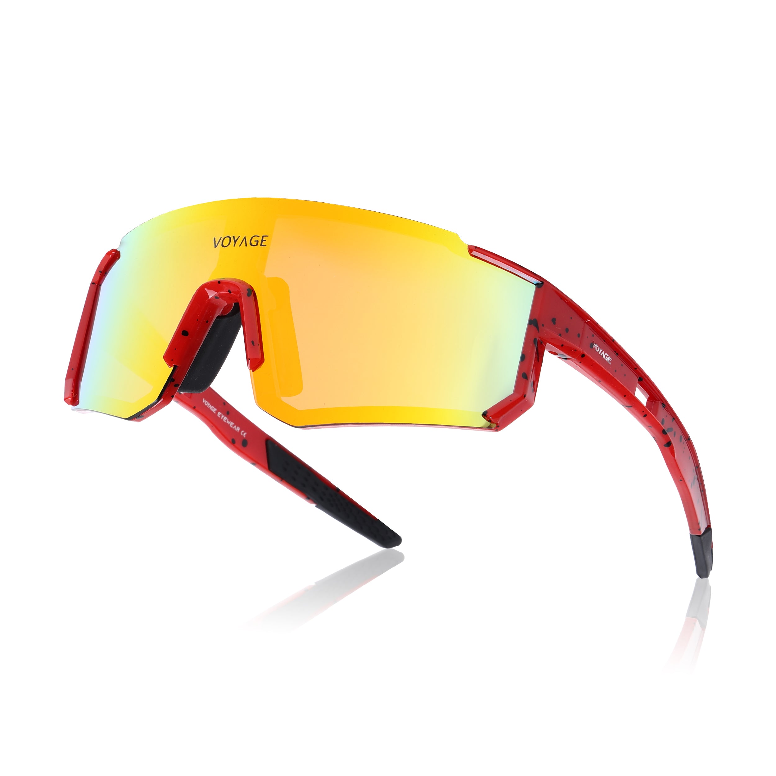 Drift Polarized Sunglasses (Multicolor Lens | Red Frame - PMG5598)