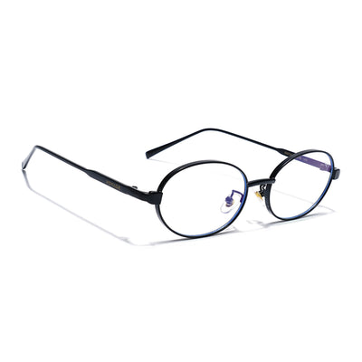 Voyage Black Oval Eyeglasses for Men & Women (6A010FMG7772)