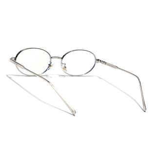 Voyage Silver Oval Eyeglasses for Men & Women (6A010FMG7773)