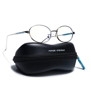 Voyage Silver Oval Eyeglasses for Men & Women (6A010FMG7773)