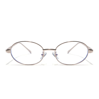 Voyage Golden Oval Eyeglasses for Men & Women (6A010FMG7774)