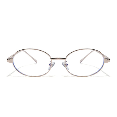 Voyage Golden Oval Eyeglasses for Men & Women (6A010FMG7774)