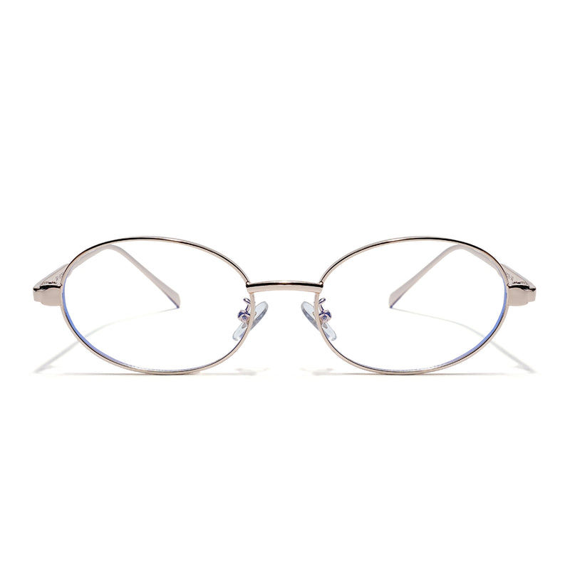 Voyage Golden Oval Eyeglasses for Men & Women (6A010FMG7774)
