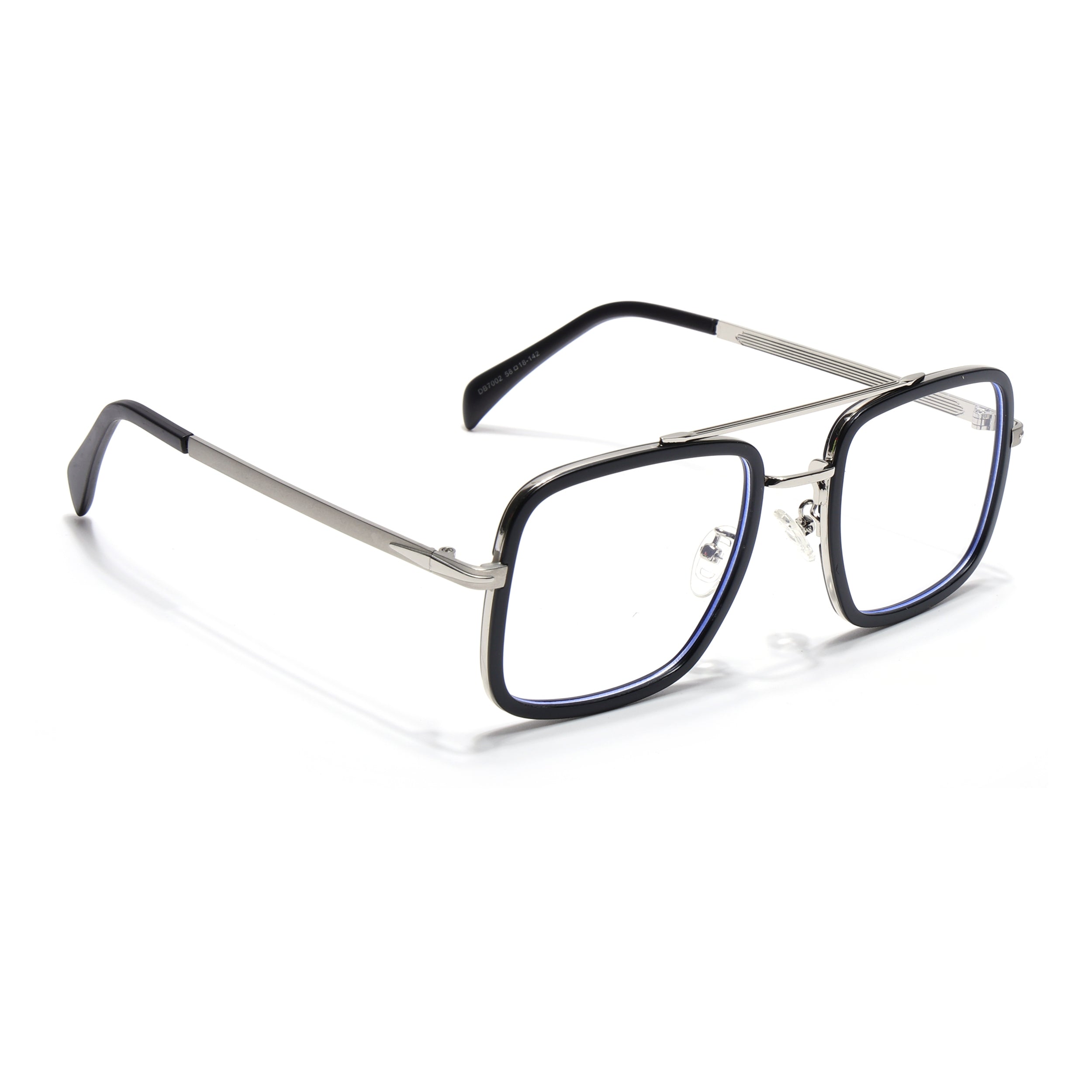 Voyage Black & Silver Wayfarer Eyeglasses for Men & Women (7002MG5266-C2)