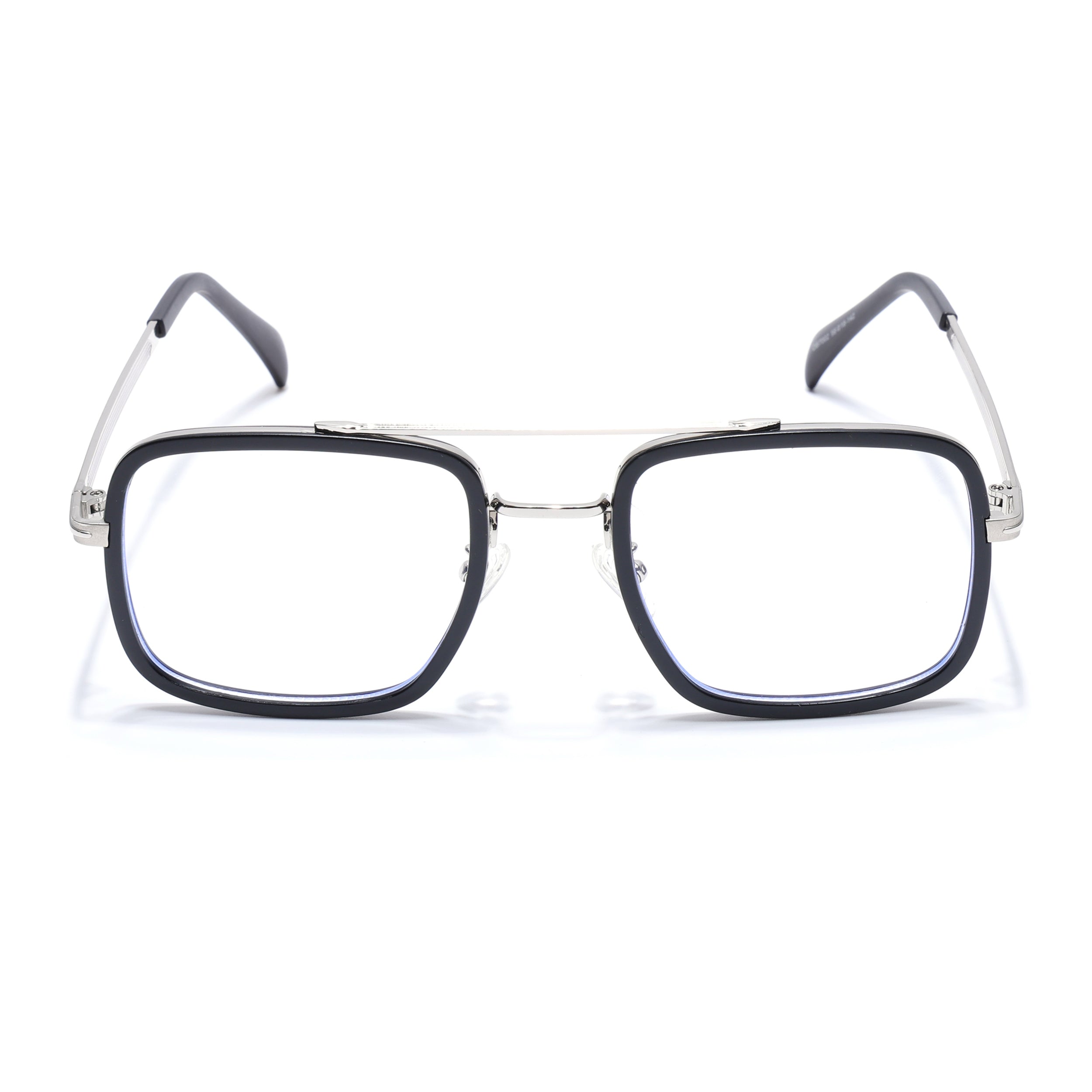 Voyage Black & Silver Wayfarer Eyeglasses for Men & Women (7002MG5266-C2)