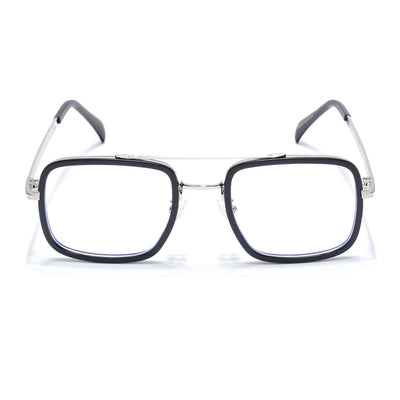 Voyage Black & Silver Wayfarer Eyeglasses for Men & Women (7002MG5266-C2)