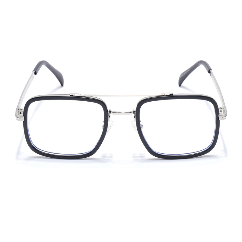 Voyage Black & Silver Wayfarer Eyeglasses for Men & Women (7002MG5266-C2)