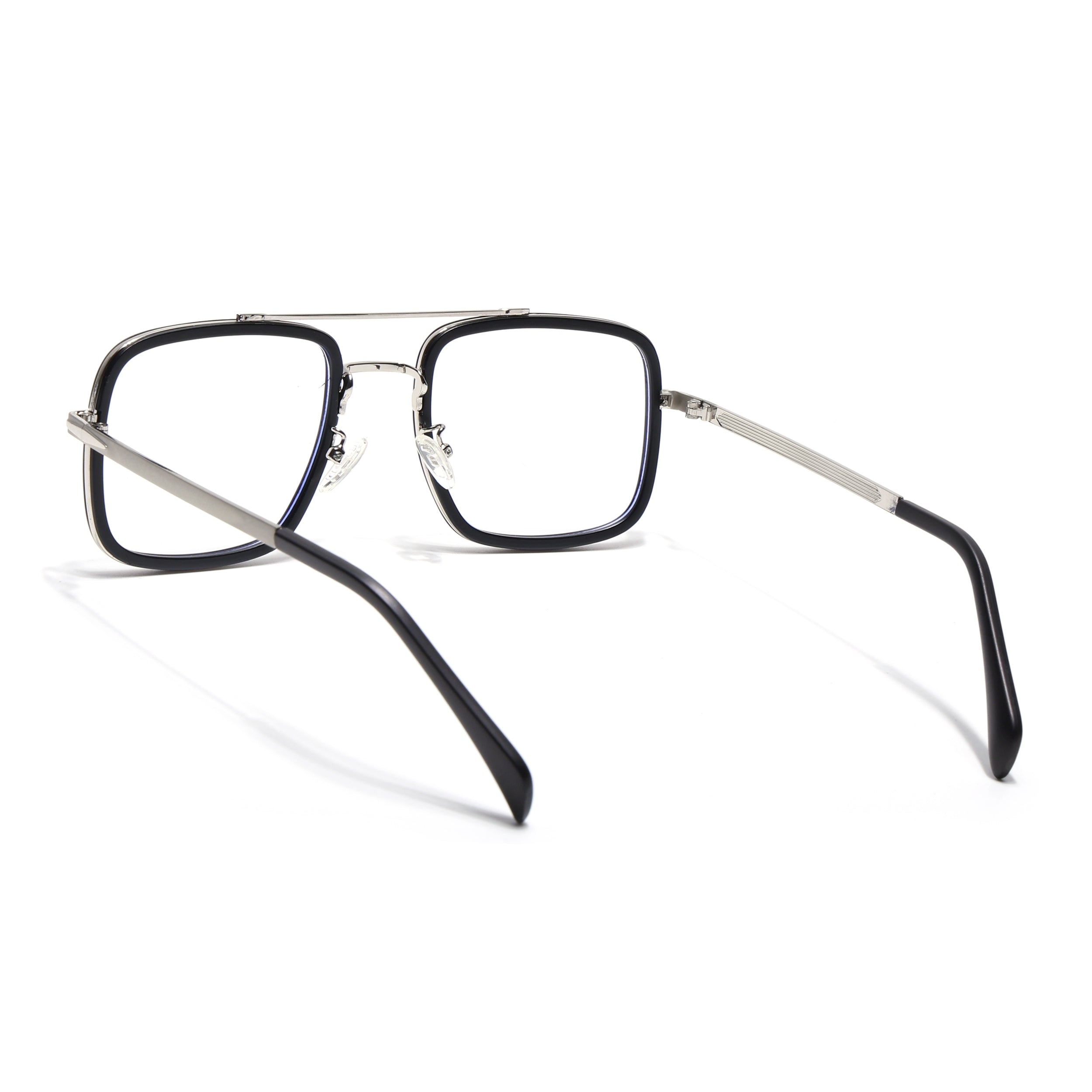 Voyage Black & Silver Wayfarer Eyeglasses for Men & Women (7002MG5266-C2)