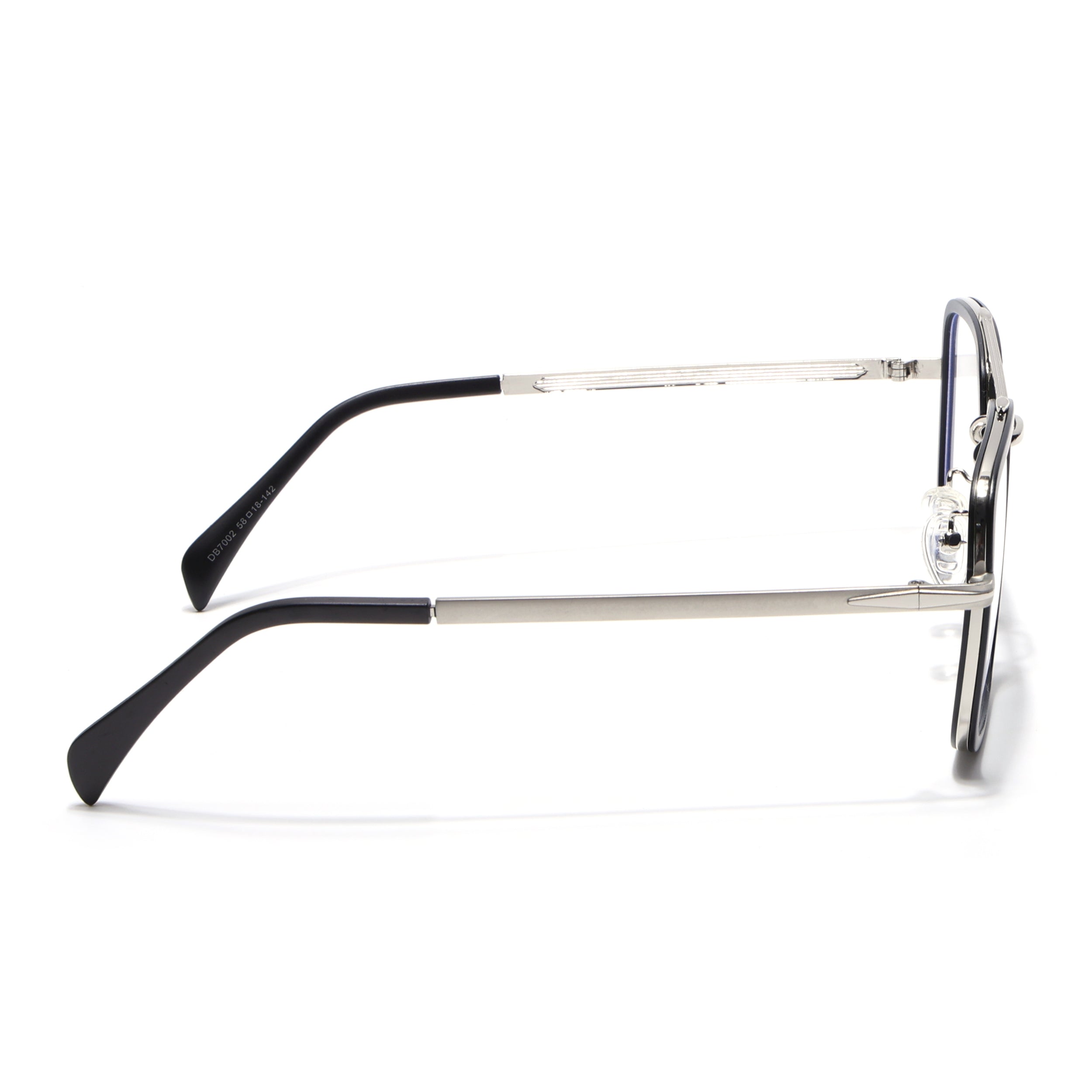 Voyage Black & Silver Wayfarer Eyeglasses for Men & Women (7002MG5266-C2)