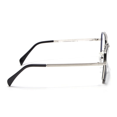 Voyage Black & Silver Wayfarer Eyeglasses for Men & Women (7002MG5266-C2)