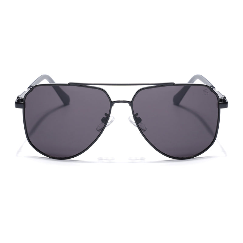 Eyejack Black Aviator Polarized Sunglasses for Men & Women (7013CL2122)