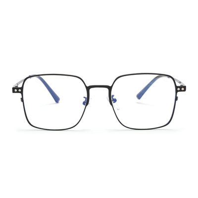 Voyage Black Square Metal Clip-On Polarized Sunglasses for Men & Women (7013PMG4655-C1)