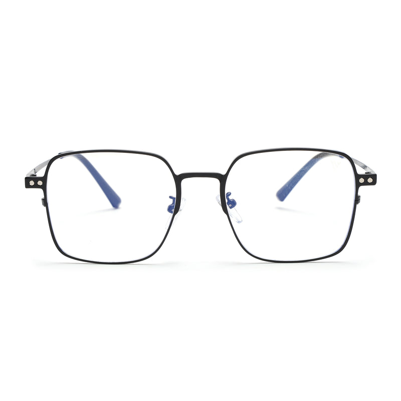 Voyage Black Square Metal Clip-On Polarized Sunglasses for Men & Women (7013PMG4655-C1)