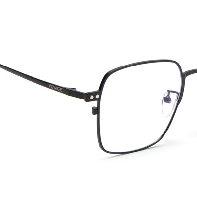 Voyage Black Square Metal Clip-On Polarized Sunglasses for Men & Women (7013PMG4655-C1)