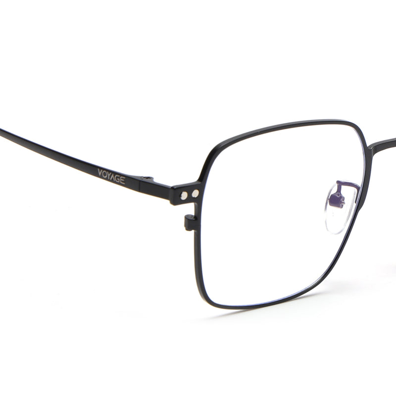 Voyage Black Square Metal Clip-On Polarized Sunglasses for Men & Women (7013PMG4655-C1)