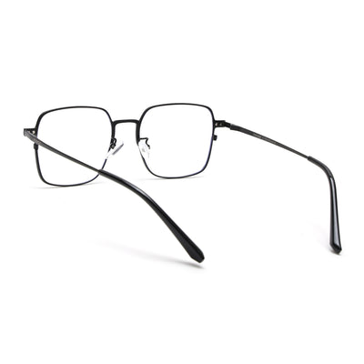 Voyage Black Square Metal Clip-On Polarized Sunglasses for Men & Women (7013PMG4655-C1)