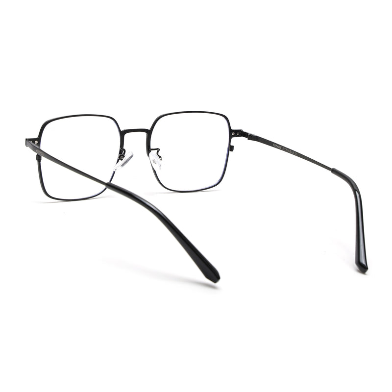 Voyage Black Square Metal Clip-On Polarized Sunglasses for Men & Women (7013PMG4655-C1)