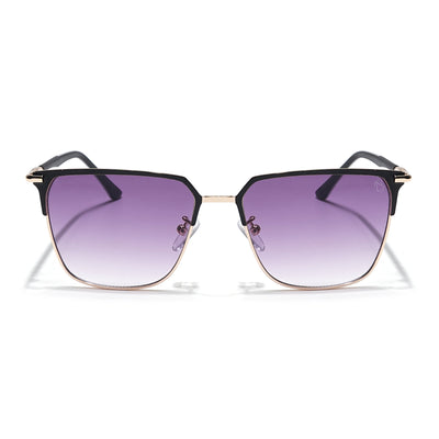 Eyejack Golden & Black Square Sunglasses for Men & Women (7021CL853)
