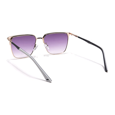 Eyejack Golden & Black Square Sunglasses for Men & Women (7021CL853)