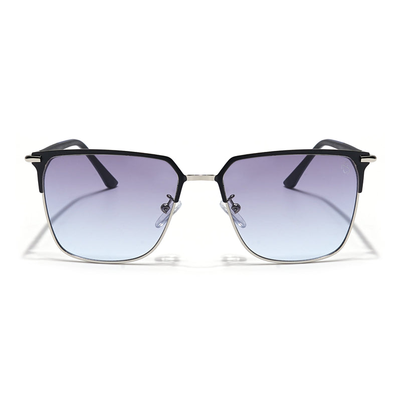 Eyejack Silver & Black Square Sunglasses for Men & Women (7021CL854)