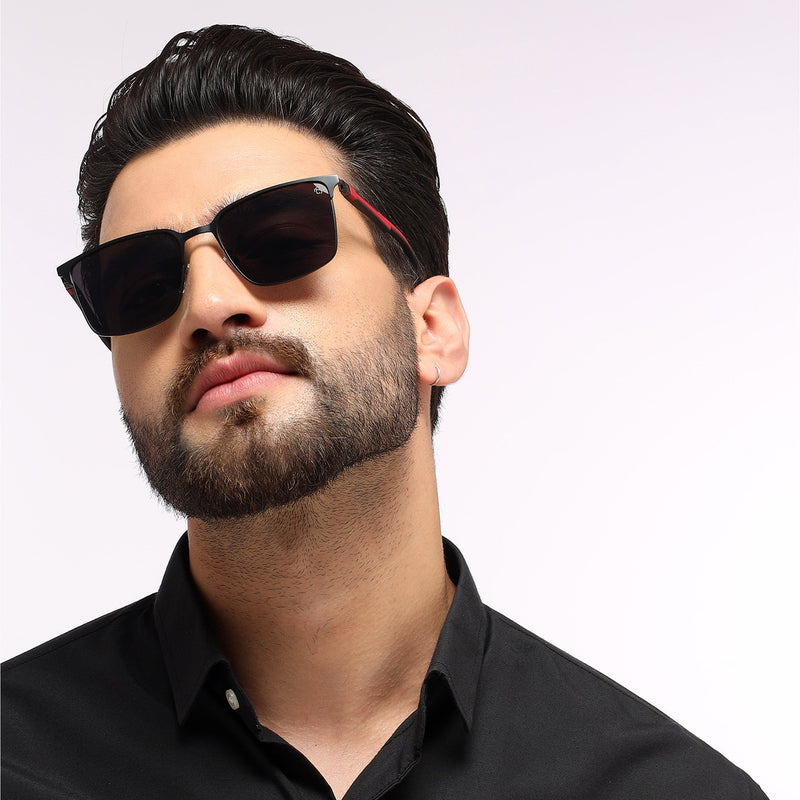 Eyejack Black Square Sunglasses for Men & Women (7032CL897)