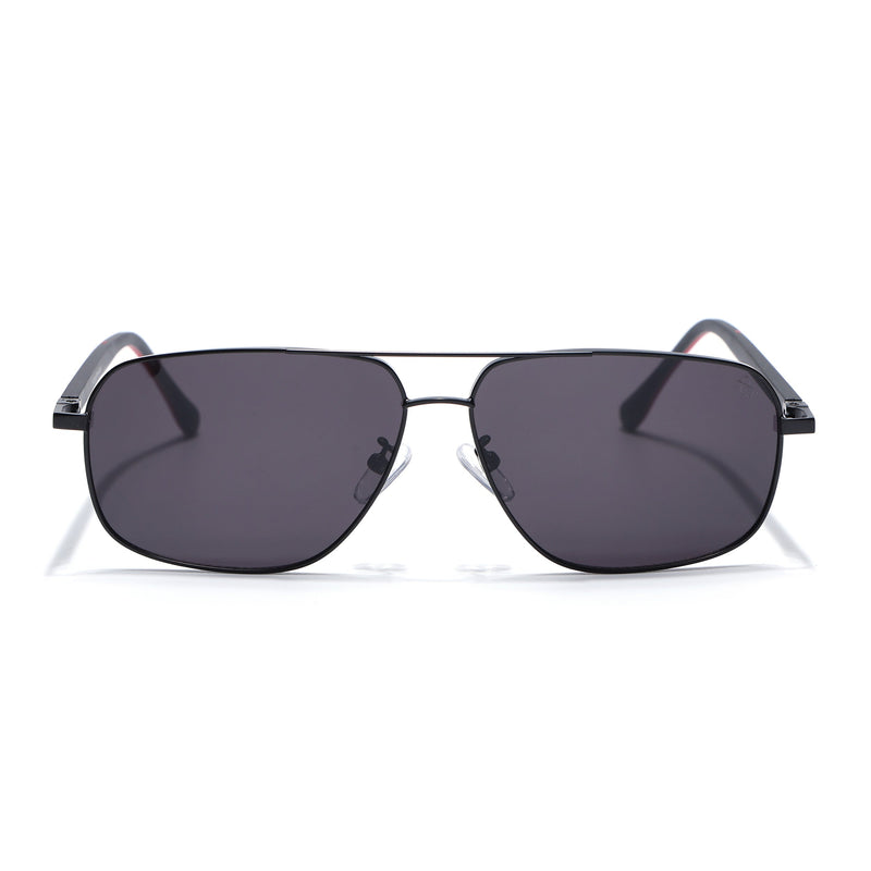Eyejack Black Rectangle Polarized Sunglasses for Men & Women (7035CL2125)