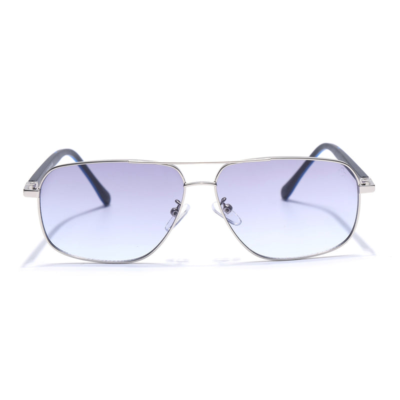 Eyejack Silver Rectangle Polarized Sunglasses for Men & Women (7035CL2127)
