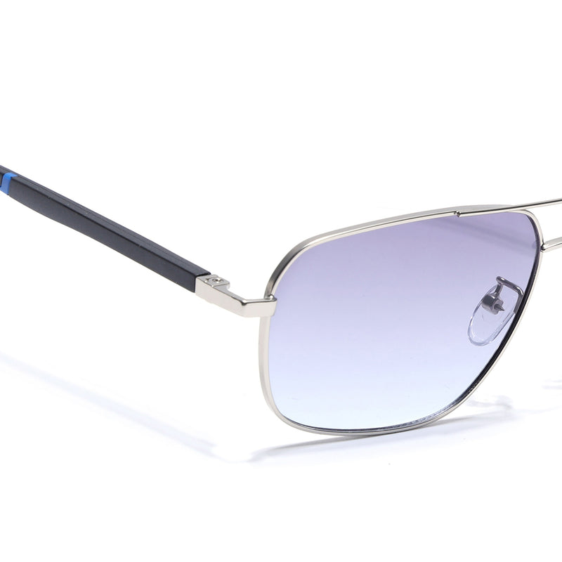 Eyejack Silver Rectangle Polarized Sunglasses for Men & Women (7035CL2127)