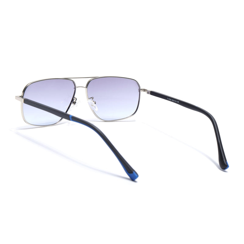 Eyejack Silver Rectangle Polarized Sunglasses for Men & Women (7035CL2127)