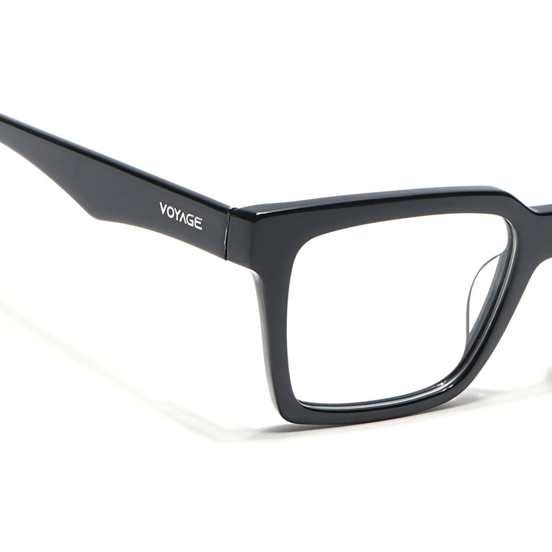 Voyage Glaze Shine Black Square Acetate Eyeglasses for Men & Women (7050SLMG6412-C1)