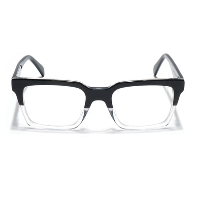 Voyage Glaze Black & Transparent Square Acetate Eyeglasses for Men & Women (7050SLMG6413-C2)