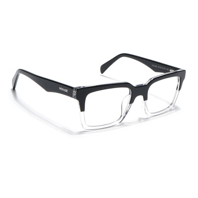 Voyage Glaze Black & Transparent Square Acetate Eyeglasses for Men & Women (7050SLMG6413-C2)