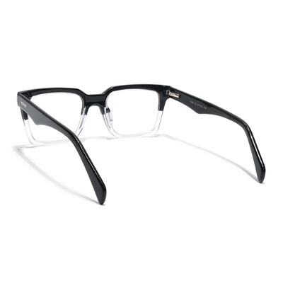 Voyage Glaze Black & Transparent Square Acetate Eyeglasses for Men & Women (7050SLMG6413-C2)