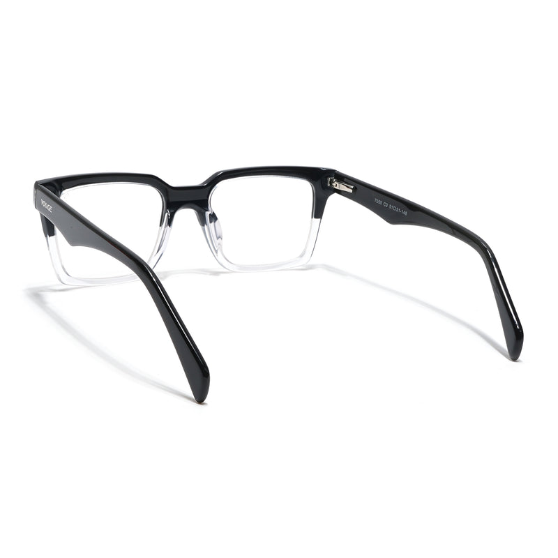 Voyage Visionary Select Black & Transparent Square Eyeglasses for Men & Women (7050SLMG6413-C2)