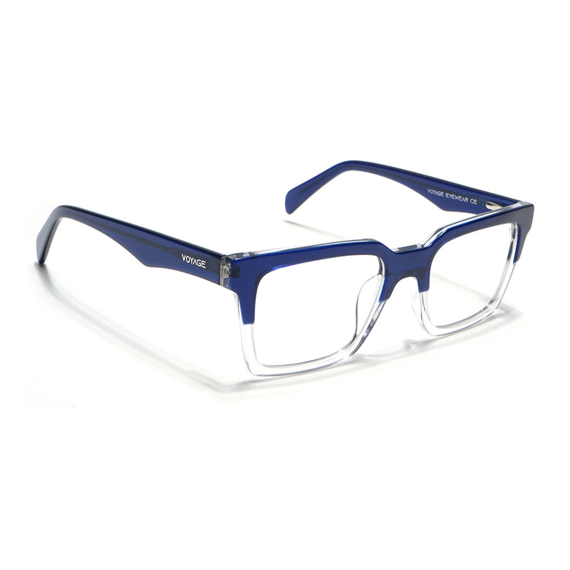 Voyage Visionary Select Navy Blue & Transparent Square Eyeglasses for Men & Women (7050SLMG6414-C3)