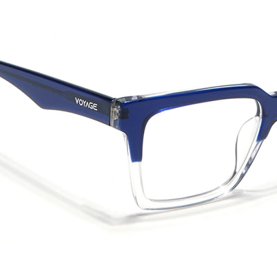 Voyage Visionary Select Navy Blue & Transparent Square Eyeglasses for Men & Women (7050SLMG6414-C3)