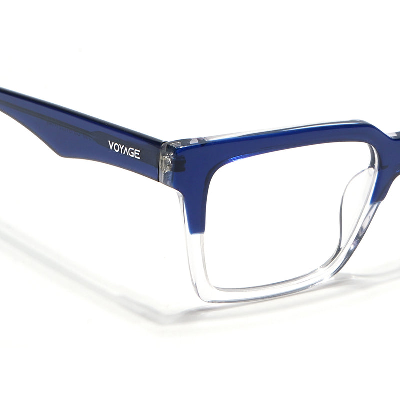 Voyage Glaze Navy Blue & Transparent Square Acetate Eyeglasses for Men & Women (7050SLMG6414-C3)