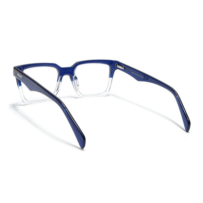 Voyage Glaze Navy Blue & Transparent Square Acetate Eyeglasses for Men & Women (7050SLMG6414-C3)