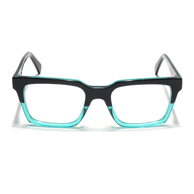 Voyage Glaze Black & Green Square Acetate Eyeglasses for Men & Women (7050SLMG6416-C5)