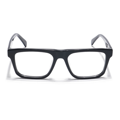 Voyage Glaze Shine Black Square Acetate Eyeglasses for Men & Women (7059SLMG6417-C1)