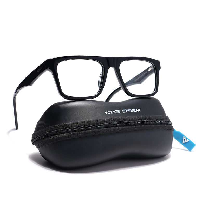 Voyage Visionary Select Shine Black Square Eyeglasses for Men & Women (7059SLMG6417-C1)