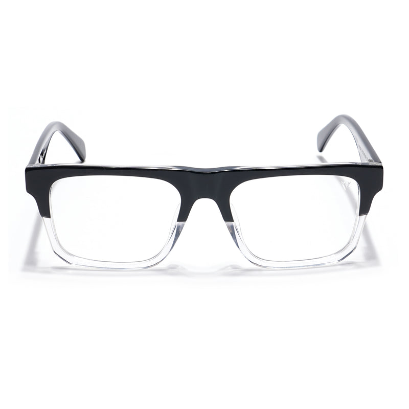 Voyage Visionary Select Black & Transparent Square Eyeglasses for Men & Women (7059SLMG6418-C2)