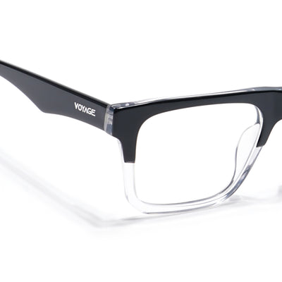 Voyage Glaze Black & Transparent Square Acetate Eyeglasses for Men & Women (7059SLMG6418-C2)