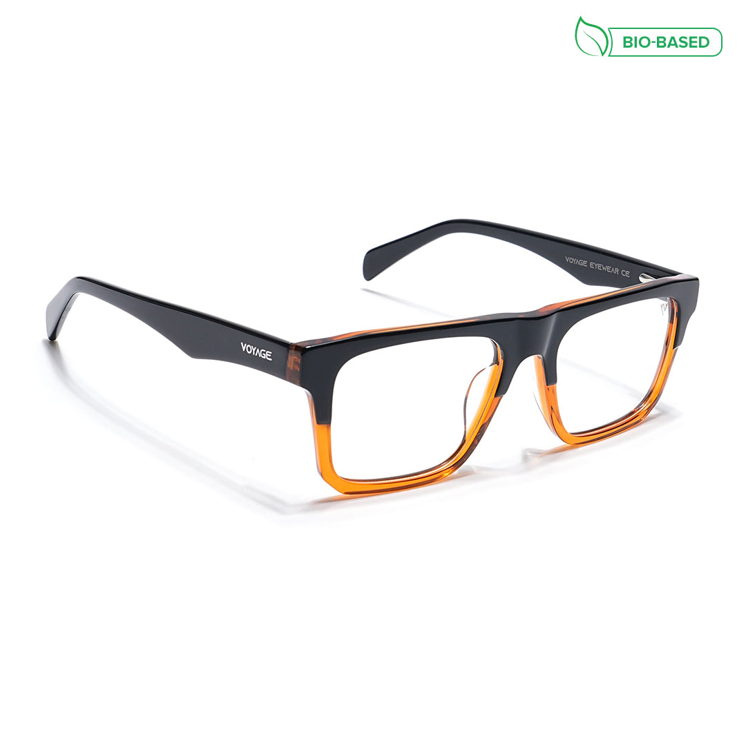 Voyage Glaze Black & Brown Square Acetate Eyeglasses for Men & Women (7059SLMG6419-C3)