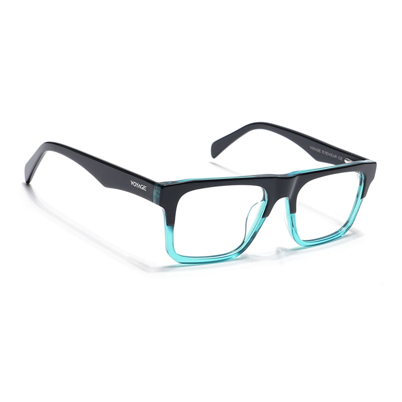 Voyage Visionary Select Black & Green Square Eyeglasses for Men & Women (7059SLMG6420-C4)