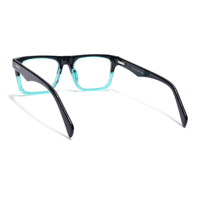 Voyage Glaze Black & Green Square Acetate Eyeglasses for Men & Women (7059SLMG6420-C4)