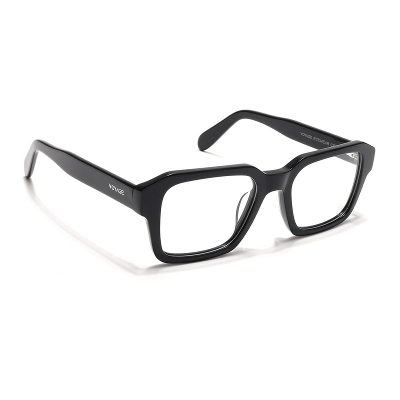 Voyage Glaze Black Square Eyeglasses for Men & Women (7060SLMG6478-C1)